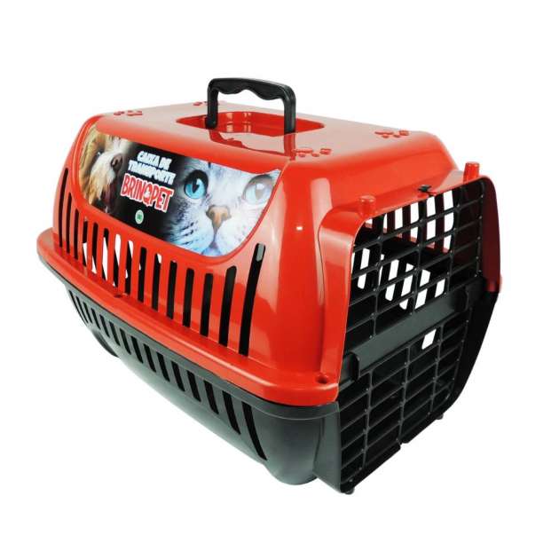 Caixa de Transporte para Gatos Brinqpet N.1 (Vermelho)