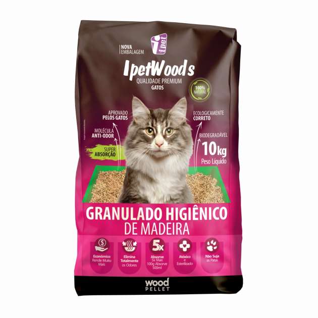 GRANULADO MADEIRA IPET WOODS 10KG