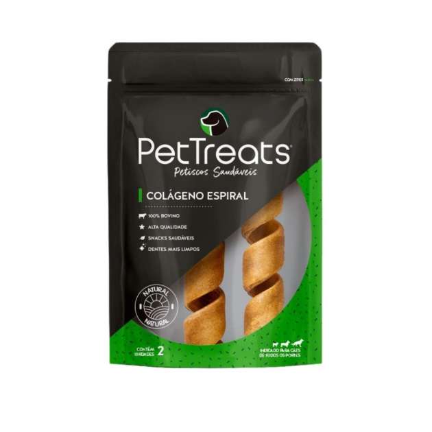 Colágeno Espiral Pele Bovina 2 Unidades - Pet Treats