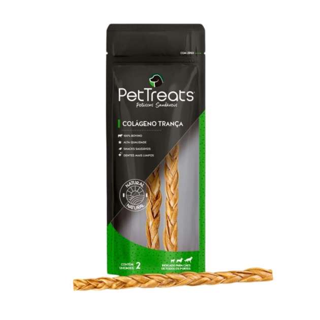 Colágeno Trança Pele Bovina 2 Unidades - Pet Treats