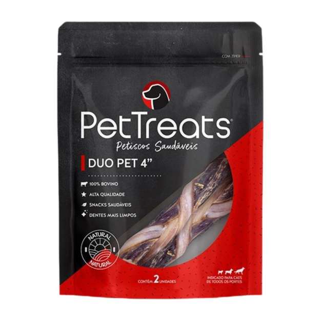 Duo Pet 4" Couro e Esôfago Bovino 2 Unidades - Pet Treats