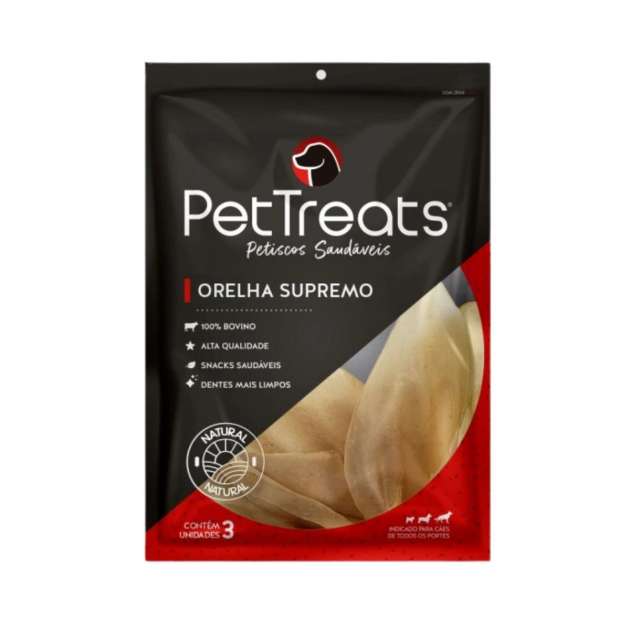 Orelha Supremo Bovina 3 Unidades - Pet Treats