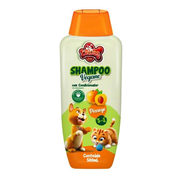 Shampoo Vegano 5 em 1 Catdog 500ml fragrância Pêssego